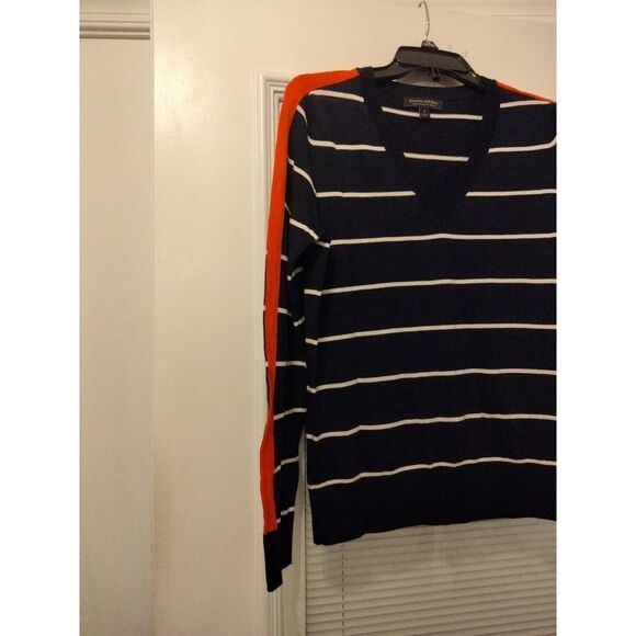 Banana Republic Stripe Merino wool V neck sweater. Women size small - Picture 3 of 5